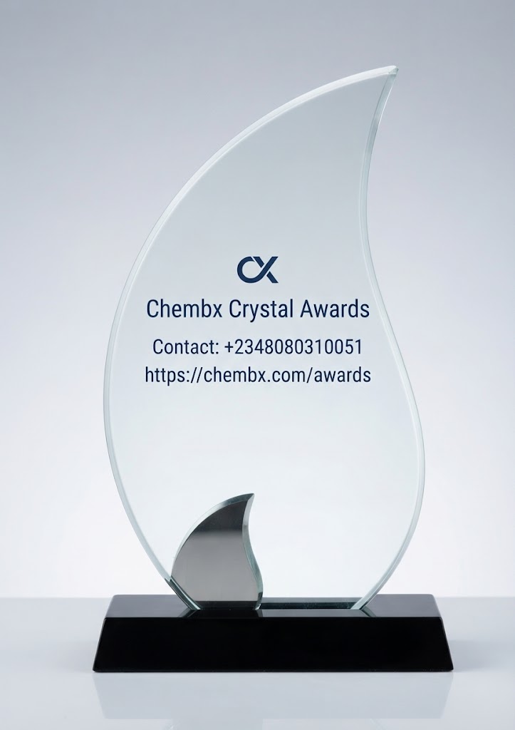 Crystal glass award plaque with custom logo engraving Nigeria delivery