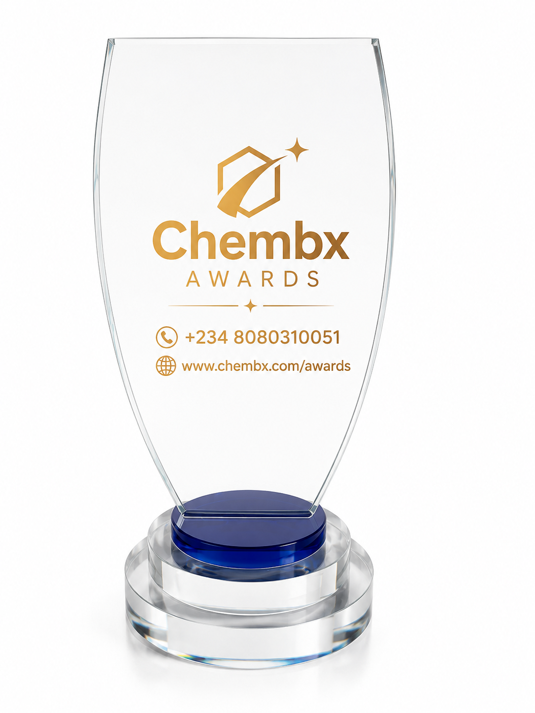 Crystal glass award plaques delivered to Epe Lagos Nigeria fast turnaround