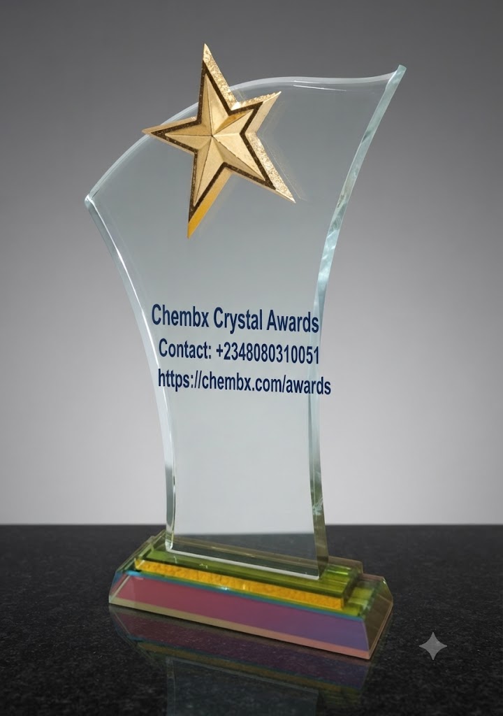Low cost crystal glass plaque award for employee appreciation Nigeria