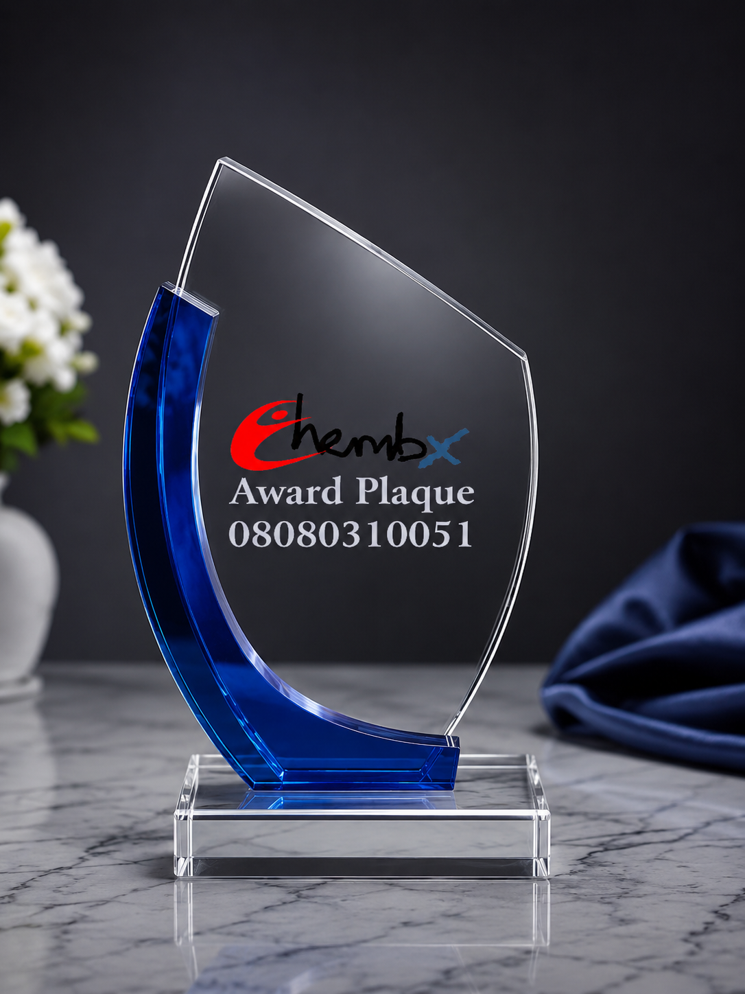 Quality crystal glass award plaque maker Ikeja Lagos Nigeria low price