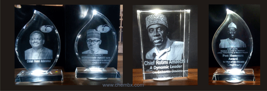Personalized crystal cube plaque for corporate recognition Ghana