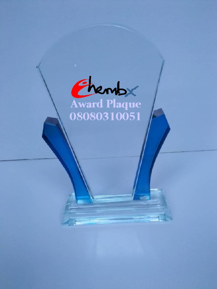 Premium rectangular crystal plaque with sharp edges &ndash; Ghana