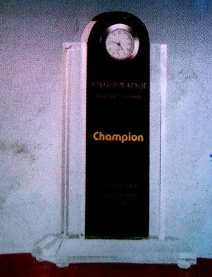 Ghana crystal plaque award with gold accent and base