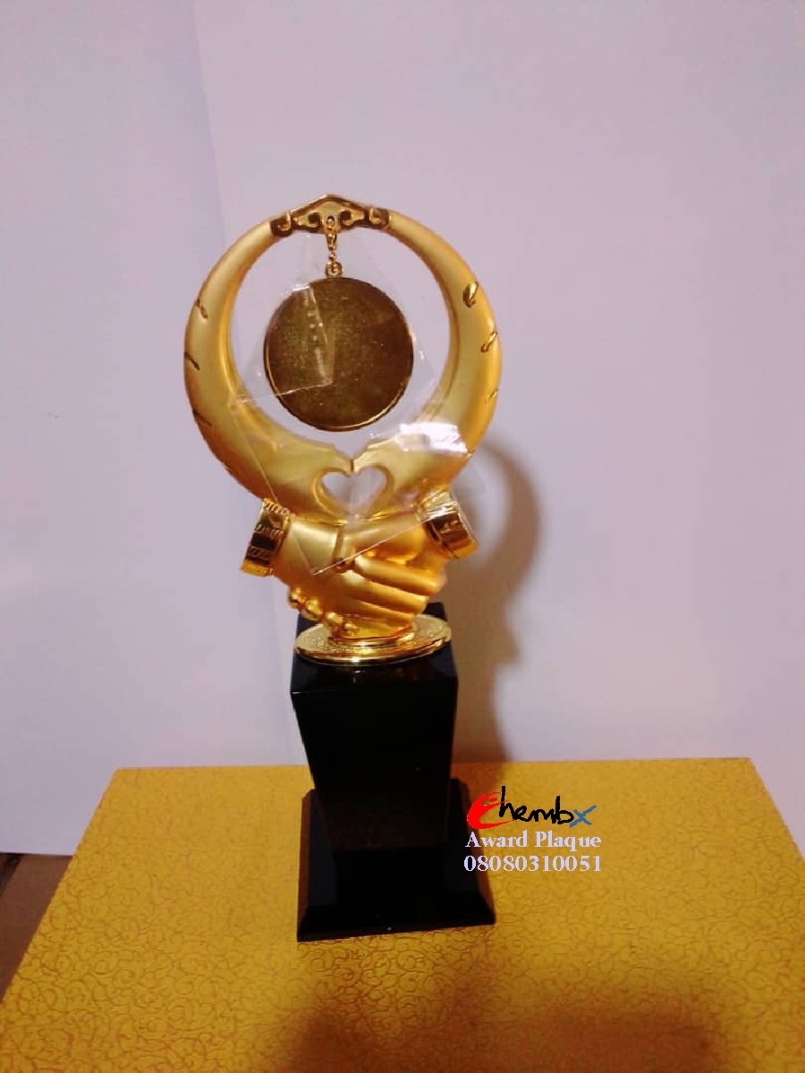 Premium glass crystal award with personalized text engraving