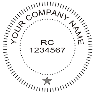 Close-up of embossed seal impression on white paper