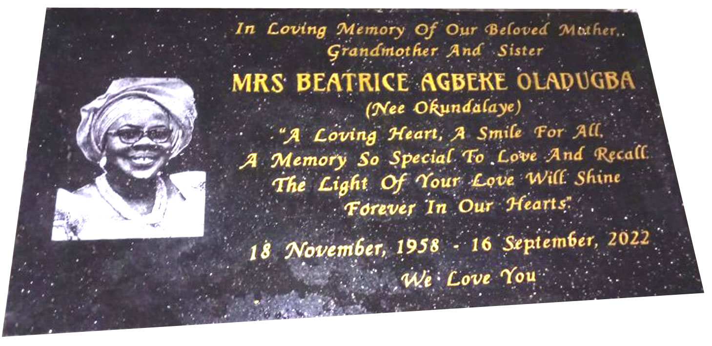 Marble, granite, and plastic signage expert for grave and funeral engraving and printing services in Lagos, Nigeria – by Chembx
