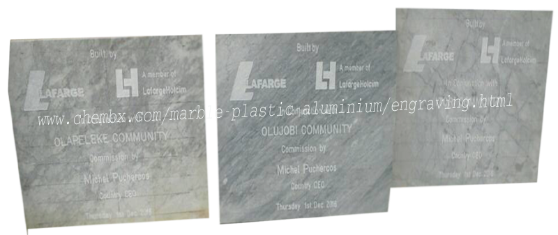 Top expert in engraving business and memorial signs on various materials in West Africa – Chembx Lagos.