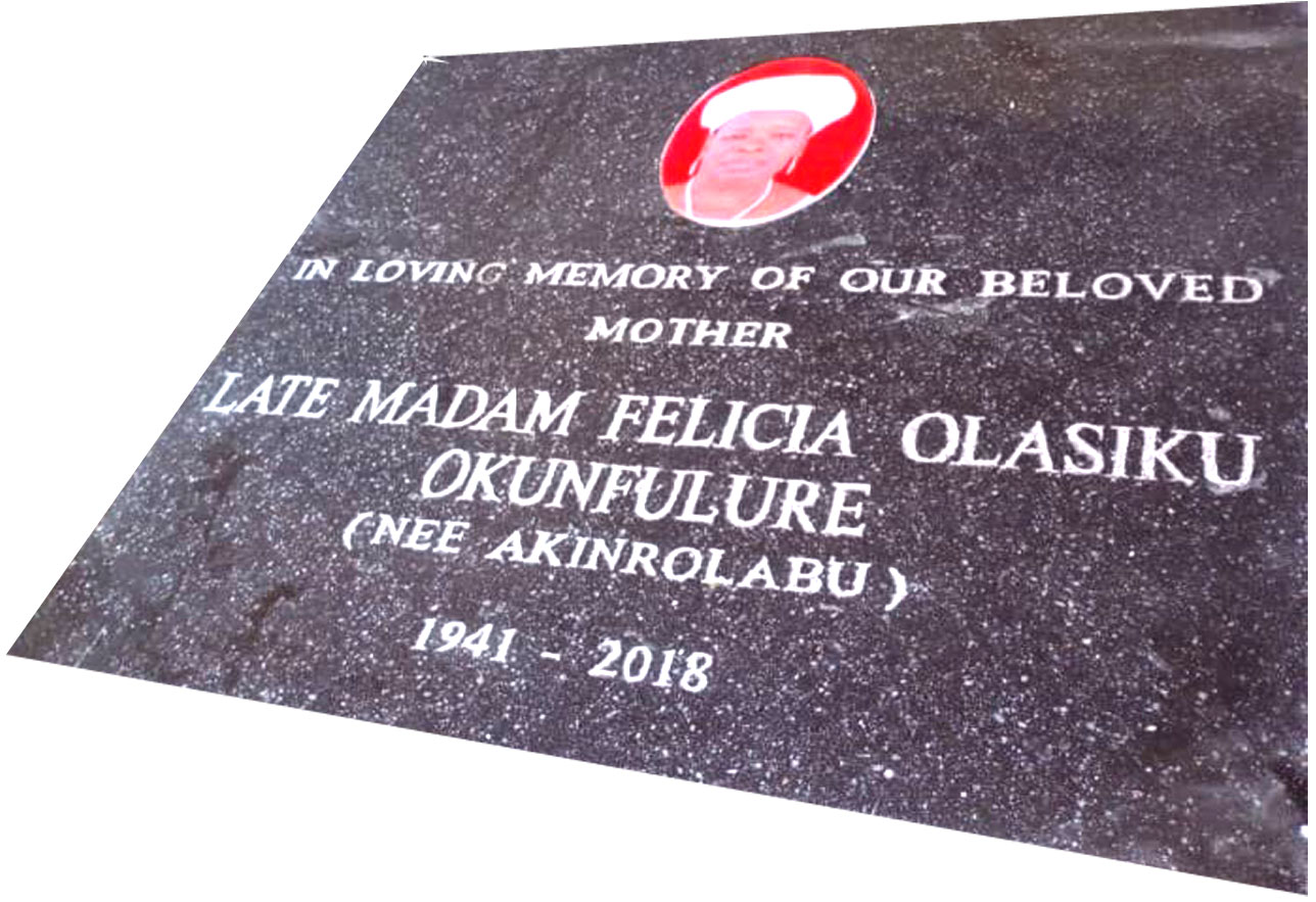 Professional funeral engraving and signage on marble, granite, and plastic by Chembx in Lagos, Nigeria.
