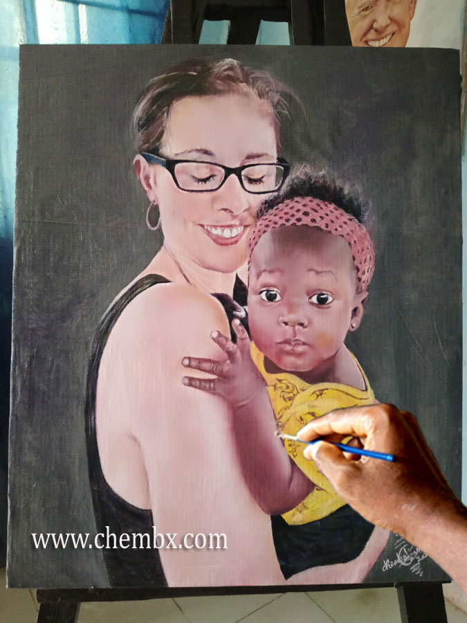 Commissioned pencil portrait drawing Bayelsa portrait studio