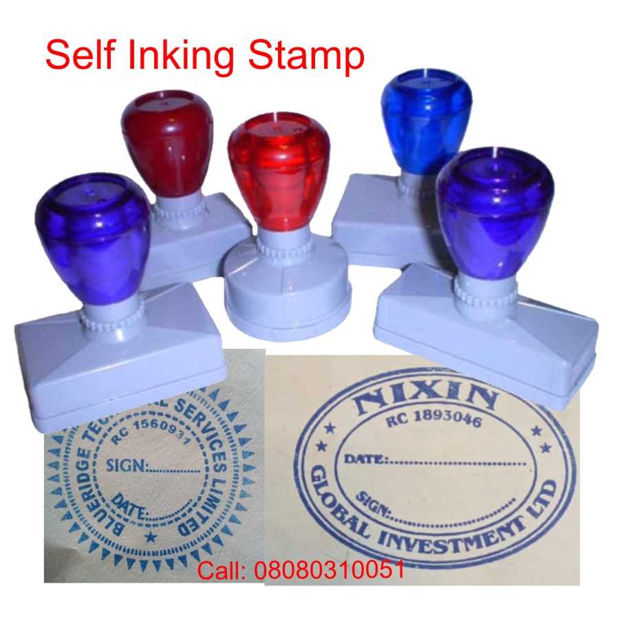 Professional custom self-inking rubber stamp maker in Lagos, Nigeria offering company logo stamps, office stamps, date stamps, signature stamps, flash stamps, paper embossing seals, and business branding solutions with nationwide delivery by Chembx.